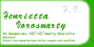 henrietta vorosmarty business card